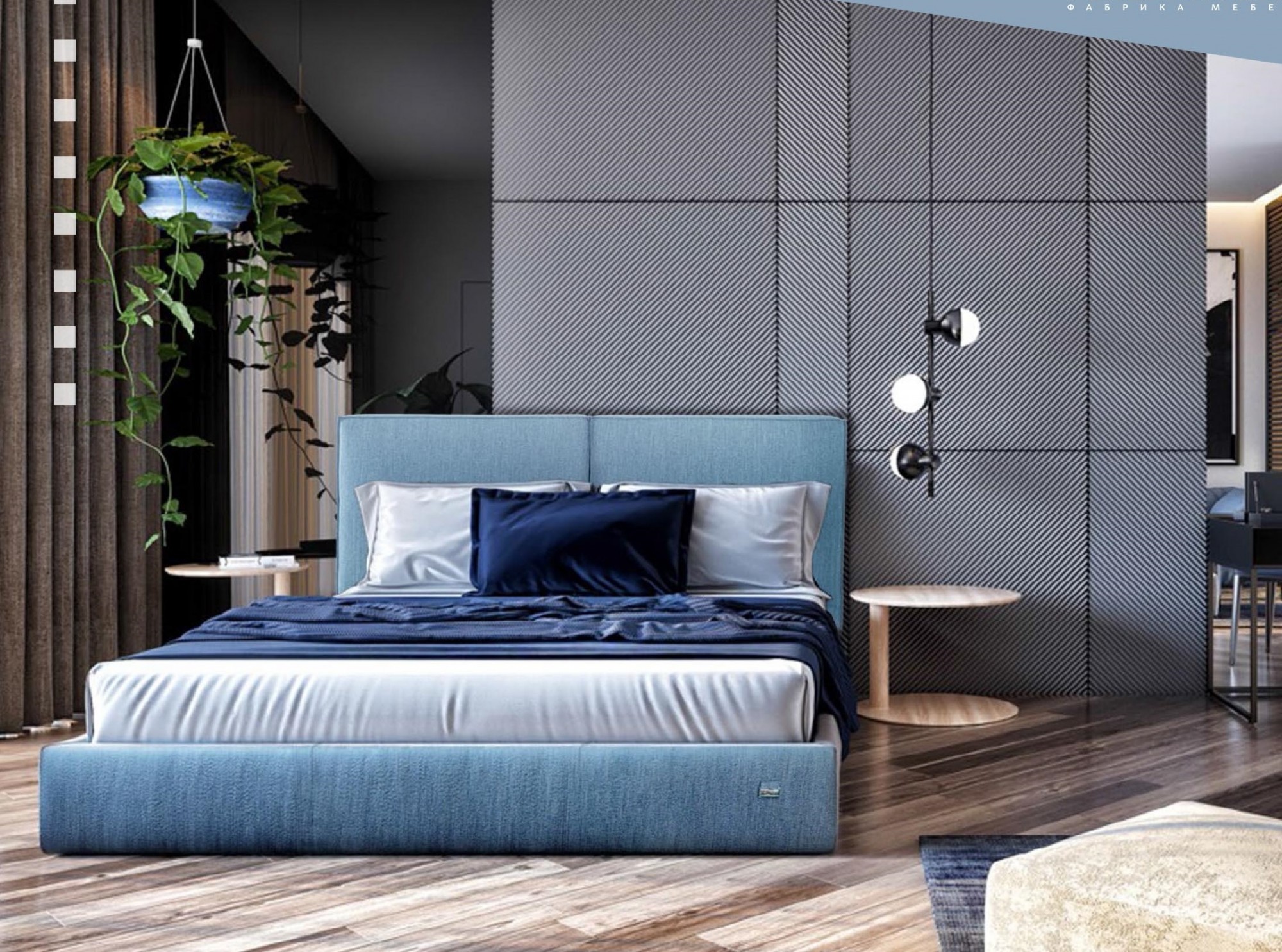 

Кровать Двуспальная Delhi VIP 180 х 200 см Jeans С дополнительной металлической цельносварной рамой Синяя