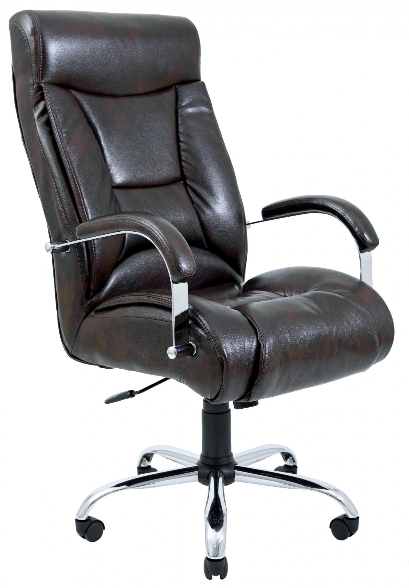 

Офисное Кресло Руководителя Magistr Титан Dark Brown Хром М1 Tilt Коричневое