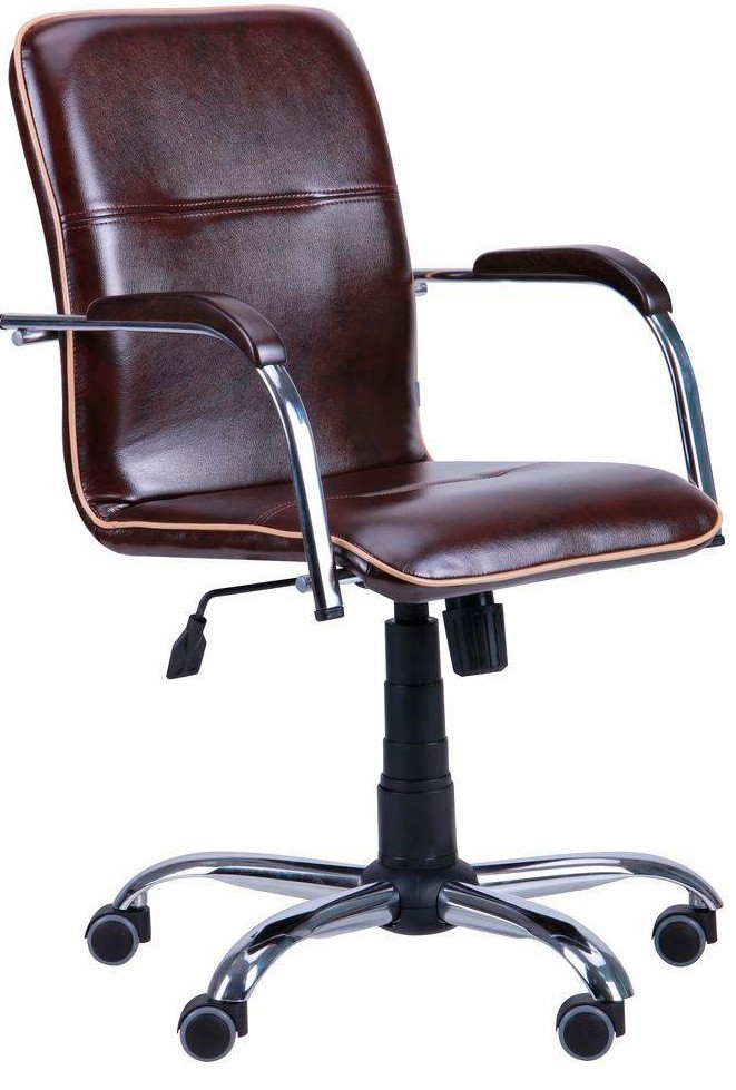 

Офисное Кресло Руководителя Samba Мадрас Dark Brown Хром М1 Tilt Коричневое