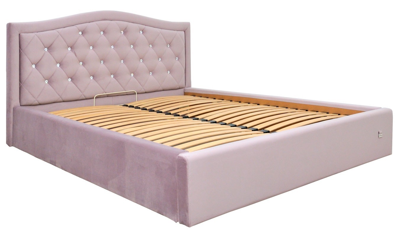 

Кровать Scarlett Comfort 140 х 190 см Riviera 65 С1 С подъемным механизмом и нишей для белья Розовая