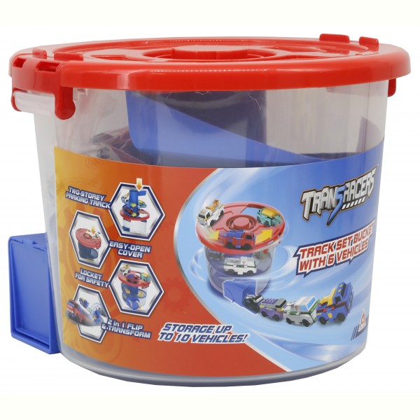 

Автотрек-ведро с машинками (6 штук) TransRacers