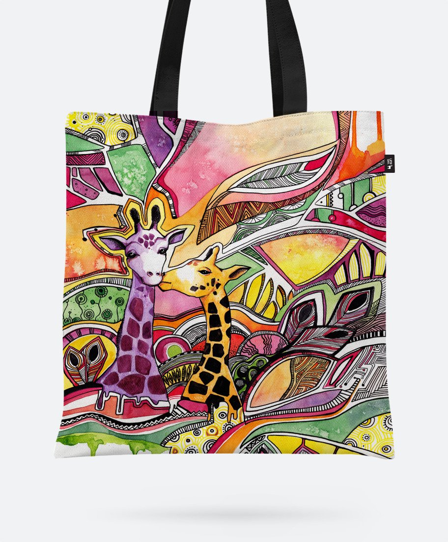 

Авоська Lamasoul з принтом "Drawing watercolor giraffes in love"