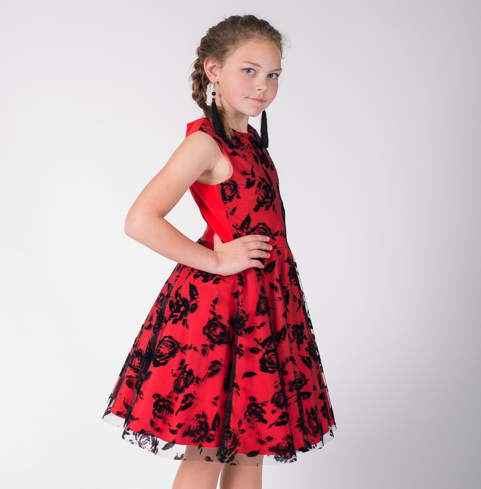 

Платье Red Rose Eirena Nadine (125-22) c юбкой солнце на рост 122 см Красный