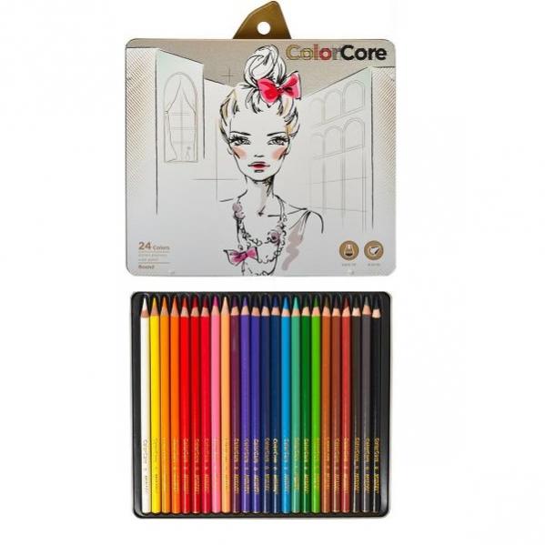 

Карандаши цветные Marco ColorCore 24 цвета + 1 графитный НВ 3130 / 24TN - Marco - 3130/24TN