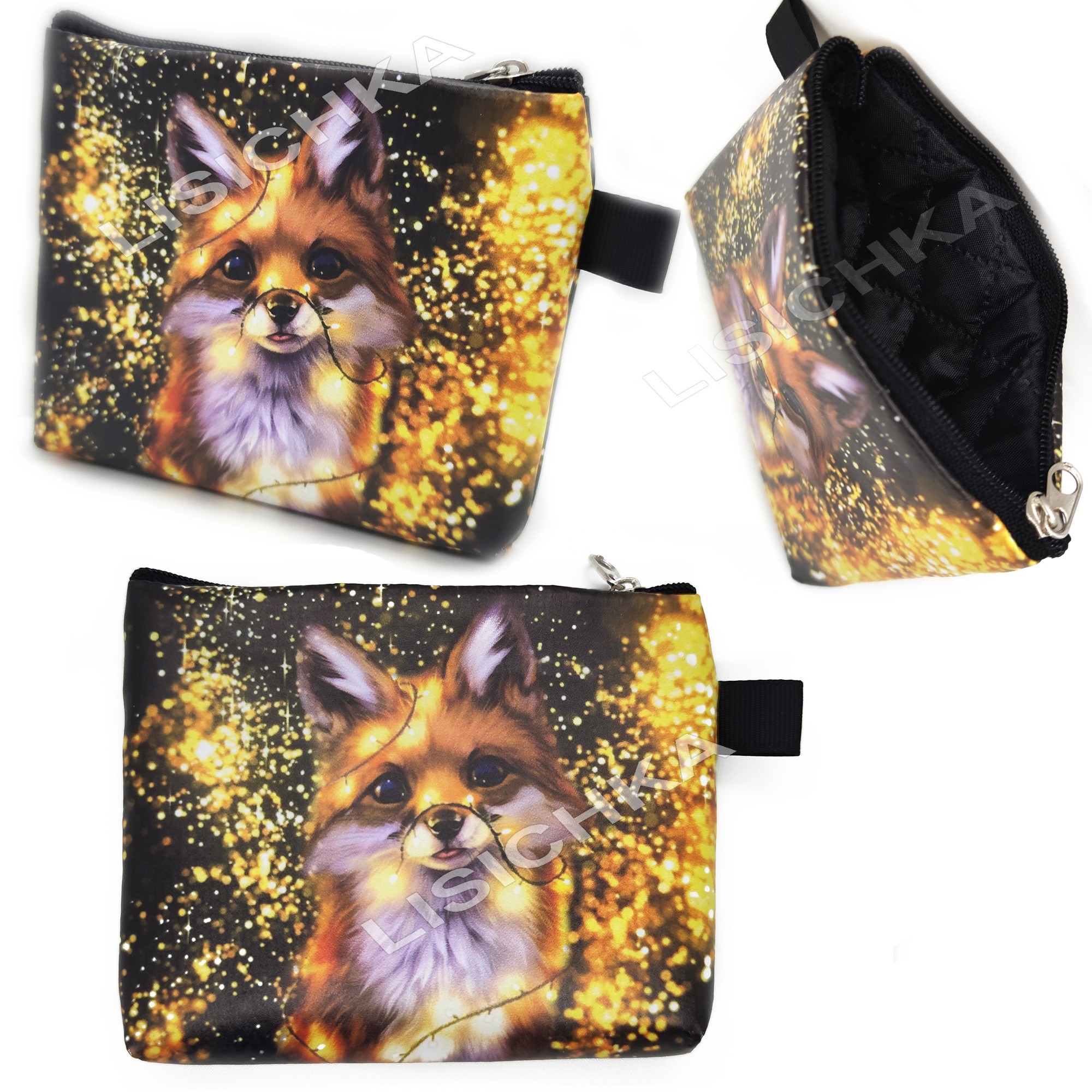 

Кошелек Foxstyle прямоугольный на змейке, Лисенок