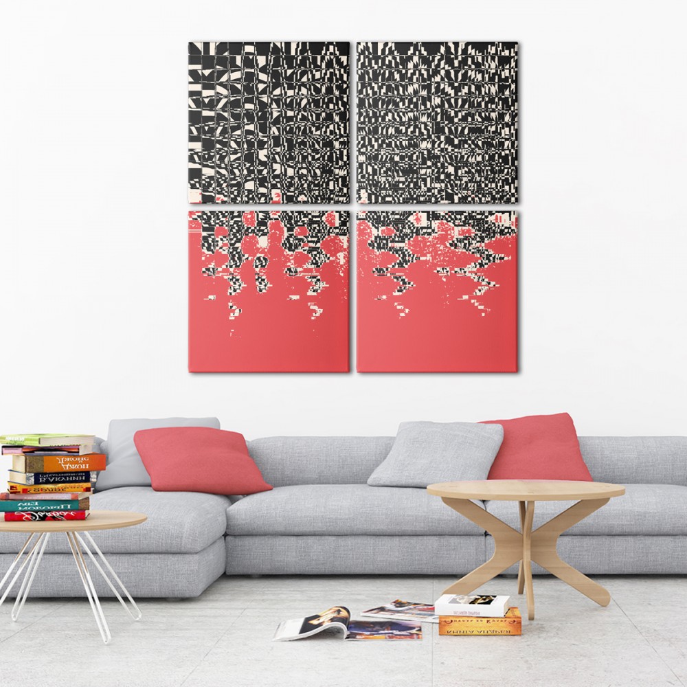 

Модульная картина из четырех частей Black and Red 153x153 см