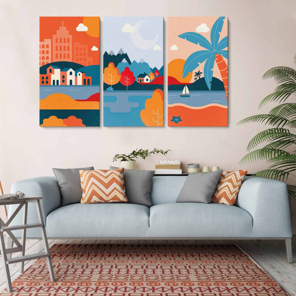 

Модульная картина из трех частей Moments 126x80 см