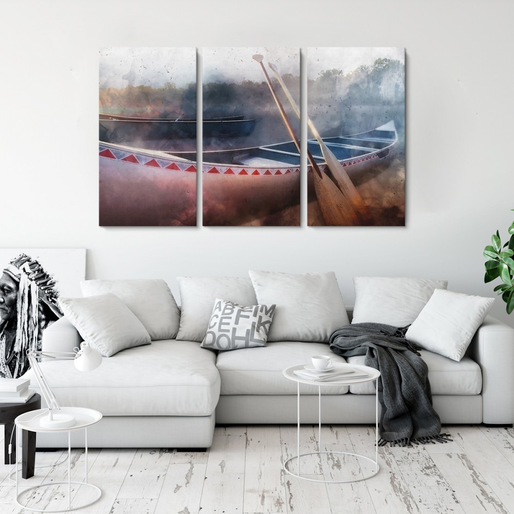 

Модульная картина из трех частей Каноэ 96x60 см