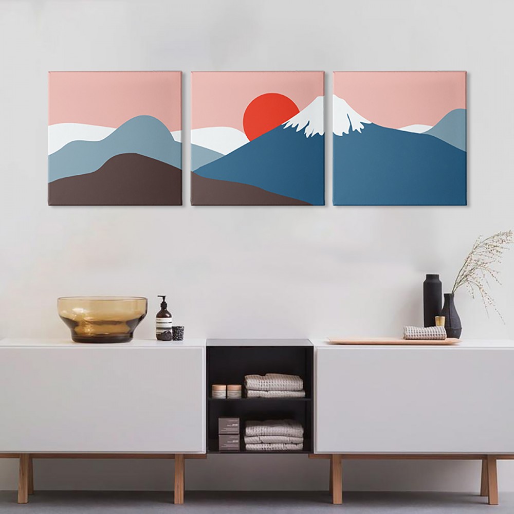 

Модульная картина из трех частей Pink Sunset 231x75 см