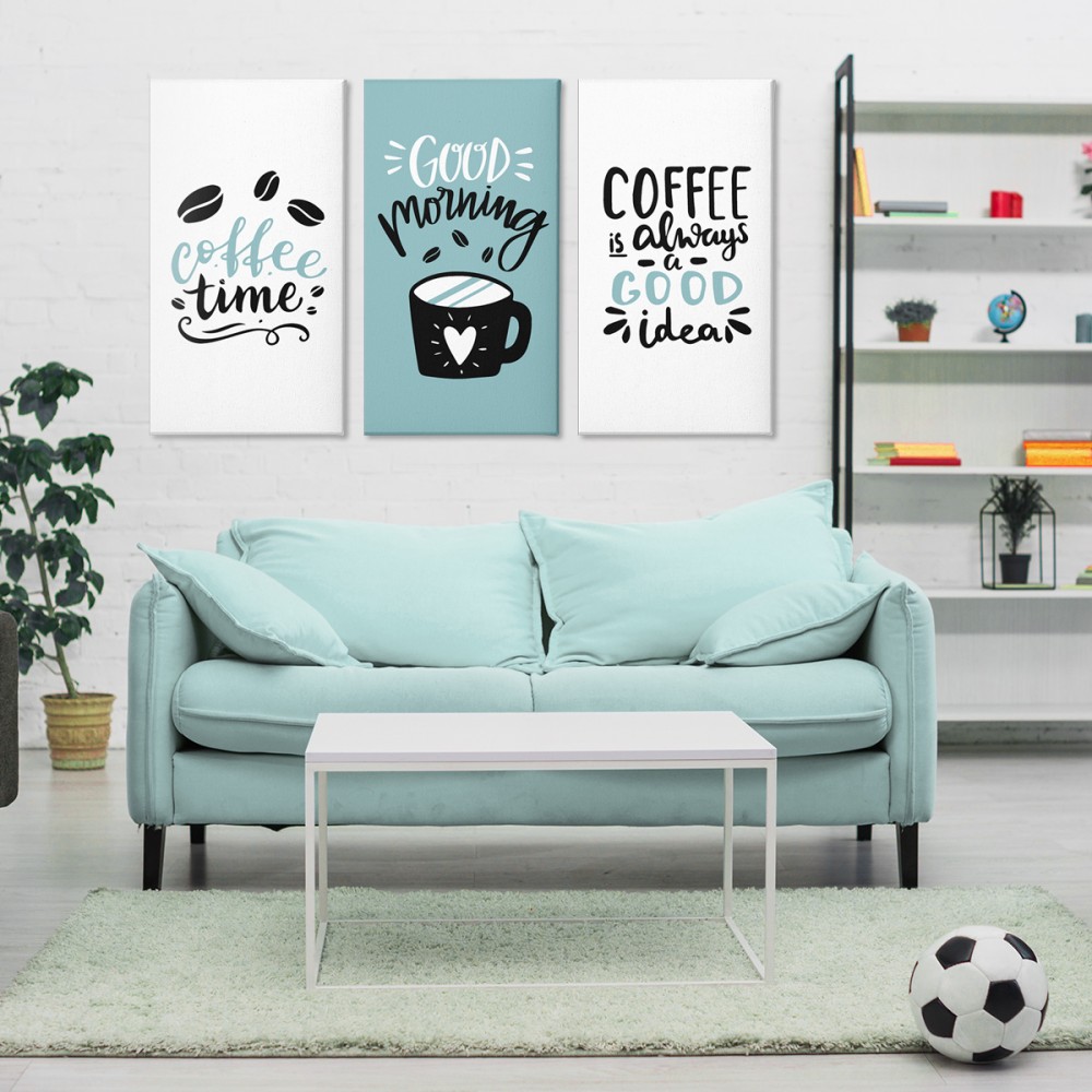 

Модульная картина из трех частей Coffee time 156x100 см