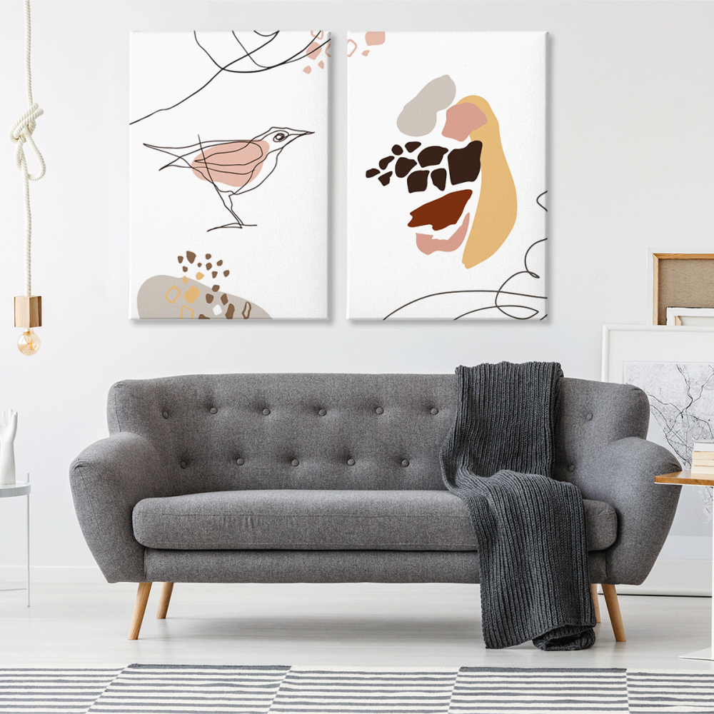 

Модульная картина из двух частей Птичка 123x80 см