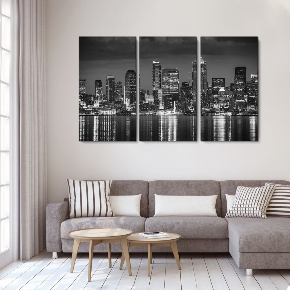 

Модульная картина из трех частей Black city 96x60 см