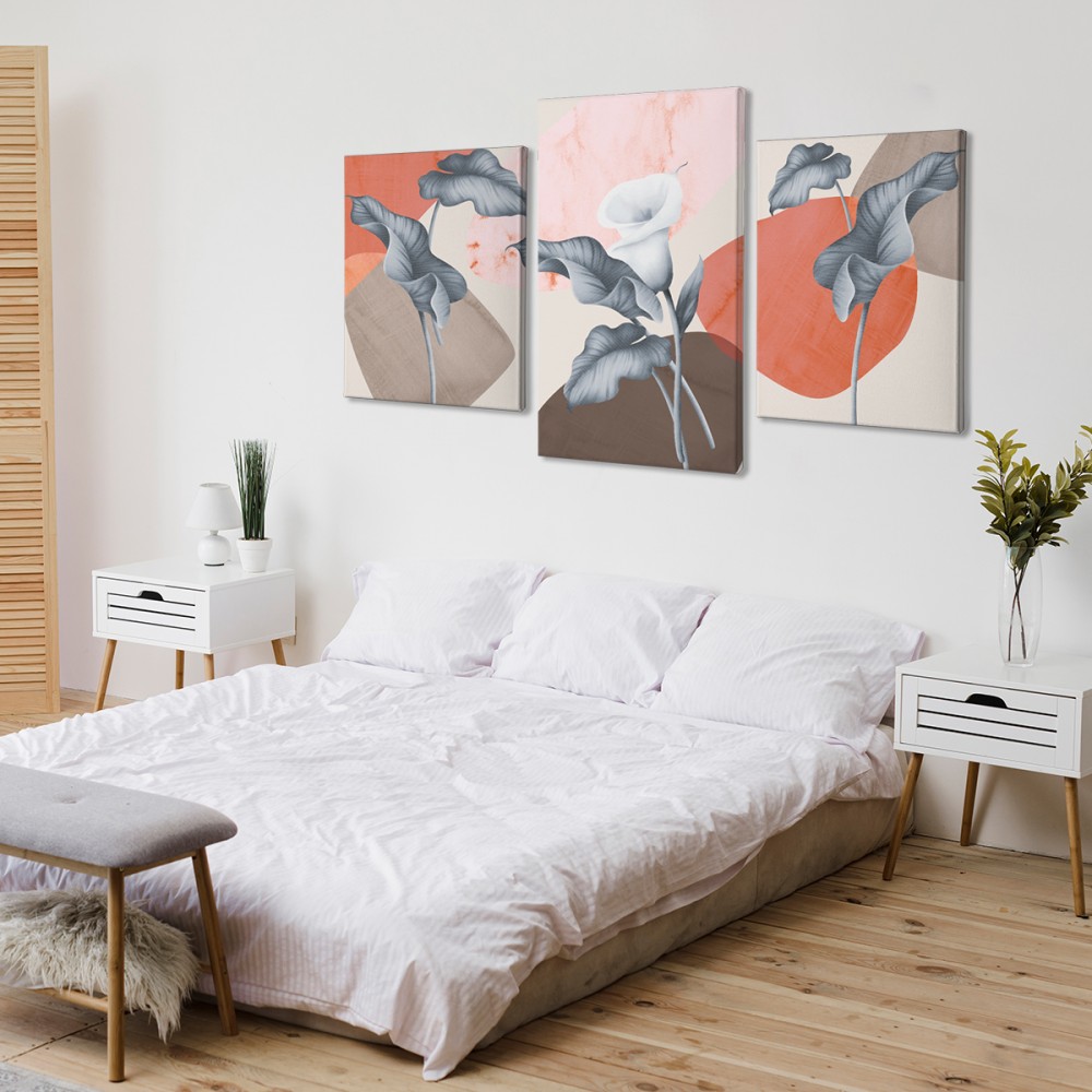 

Модульная картина из трех частей Нежный цветок 96x60 см