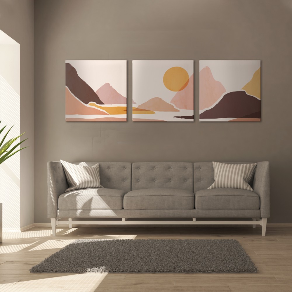 

Модульная картина из трех частей Pink Mountains 231x75 см