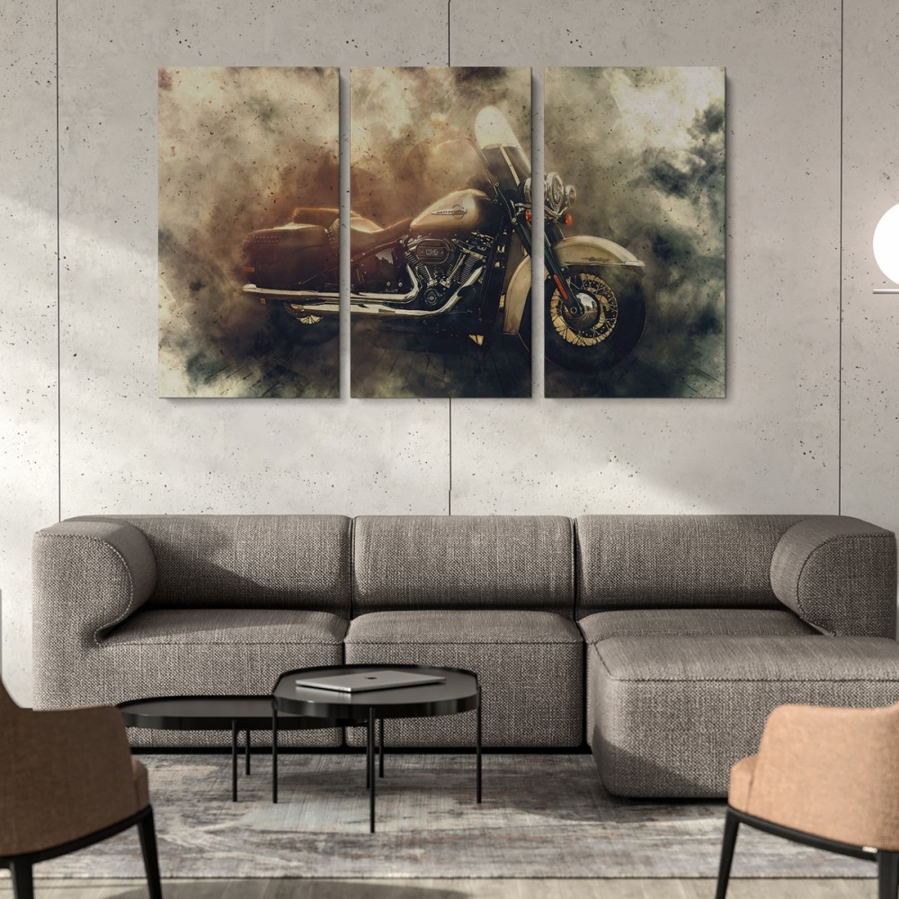 

Модульная картина из трех частей Harley-Davidson 96x60 см