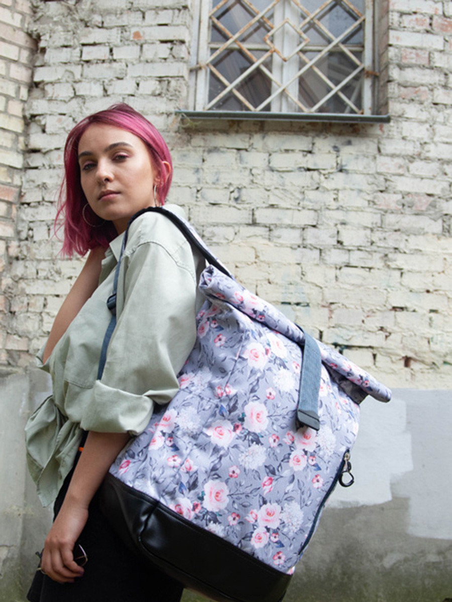 

Городской рюкзак MamaKazala Rolltop Светло-серый