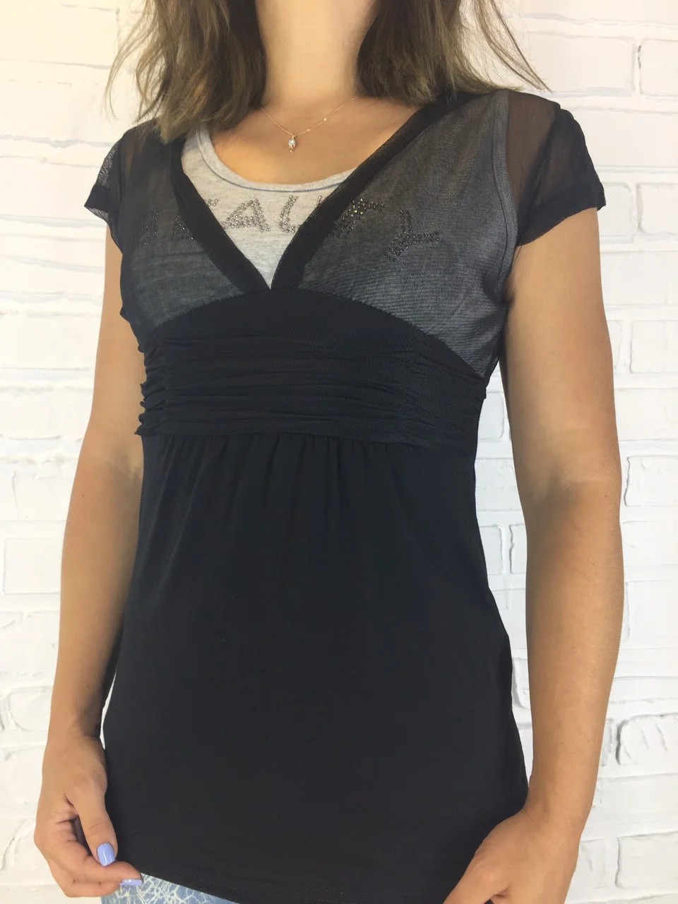 

Футболка женская " Green" 7723 черная, Футболка женская " Green" 7723 черная L;L/XL