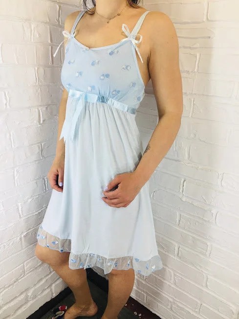 

Ночная женская рубашка 526 голубая, Ночная женская рубашка 526 голубая 42-46