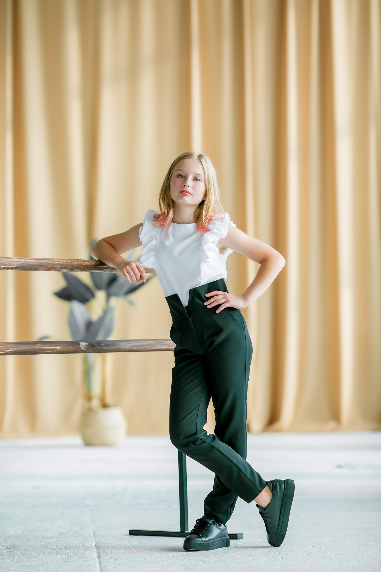 

Блуза волан с короткими рукавами My Space Girl 158 Белый