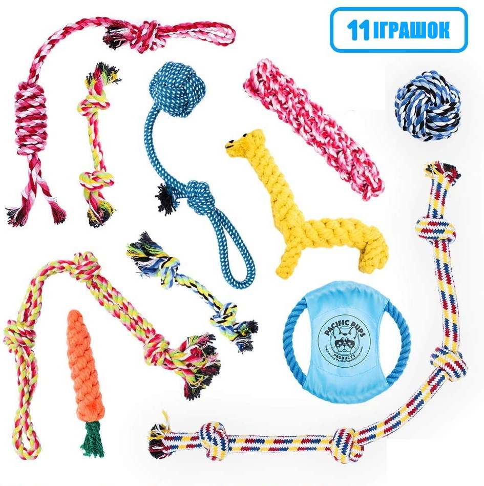 

Набор из 11 веревочных игрушек для собак Dog Rope (DR11D)