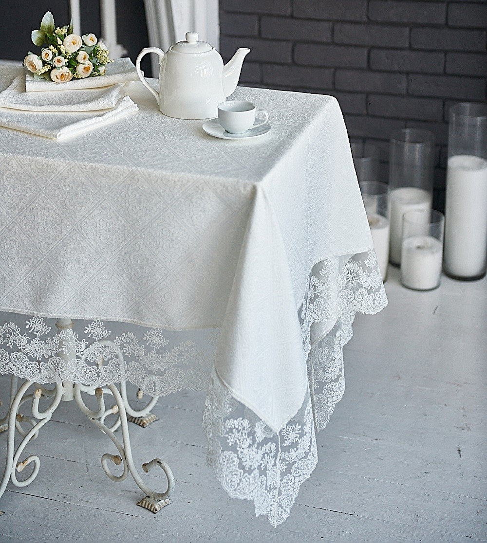 

Скатерть Lodex Elena cream 140*180 жаккард кремвый