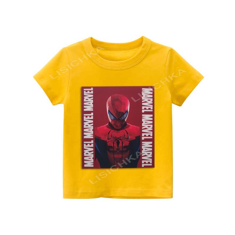 

Футболка Foxstyle, человек паук на темно-красном, Spider man, 110-116см, желтая