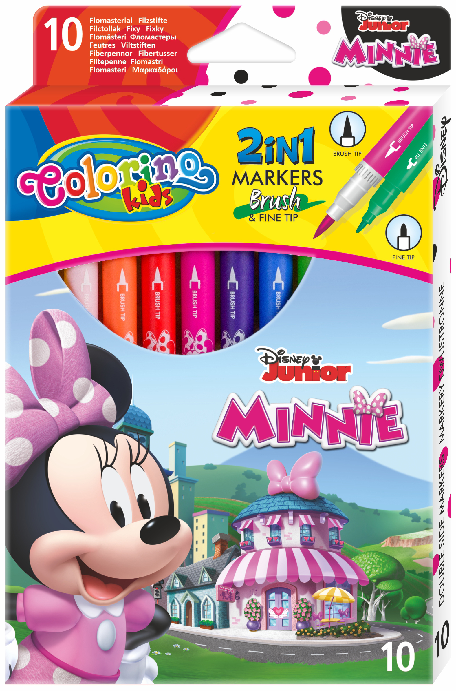 

Фломастеры цветные двухсторонние Colorino Minnie 10 цветов 10 шт (90669PTR)