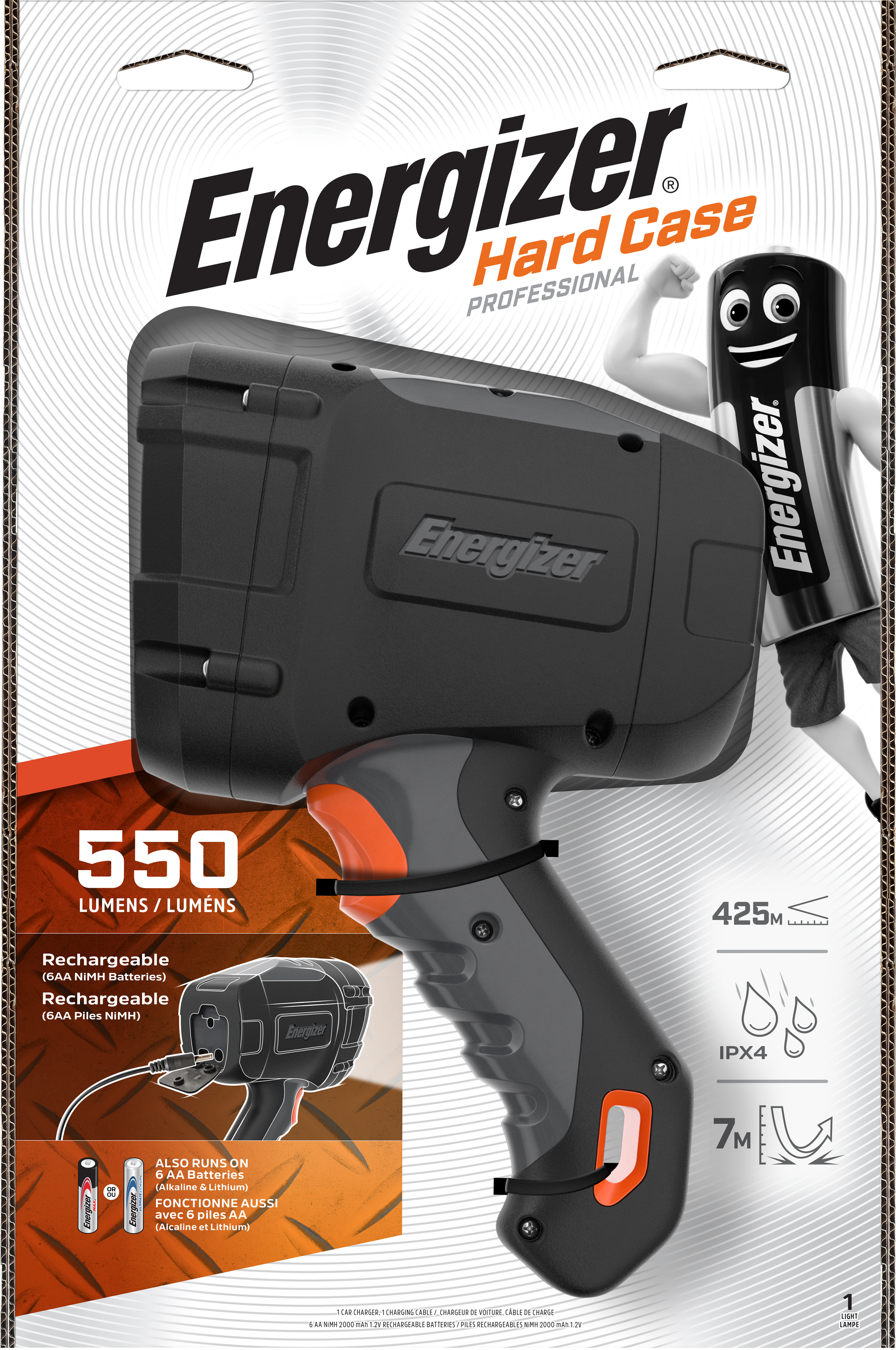 

Фонарик Energizer HardCasePro Rech LED Spotlight 6AA (7638900344974)