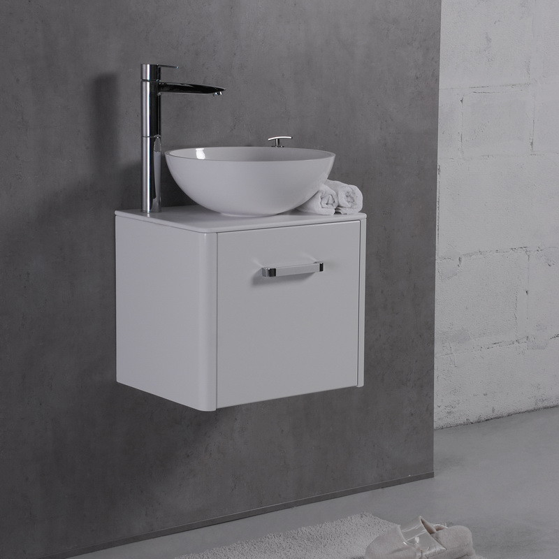 

Тумба Fancy Marble Fiji подвесная серая с умывальником Mona 50 см