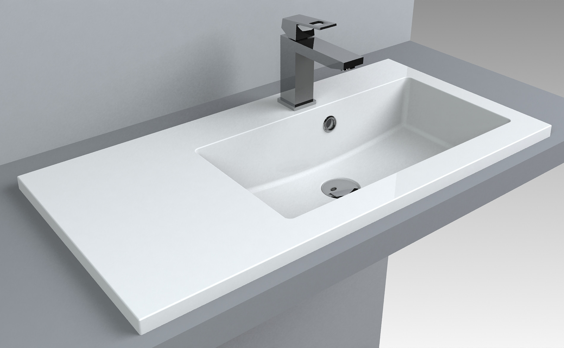 

Умывальник для ванной комнаты FANCY MARBLE Josefine Slim 800 правый sand