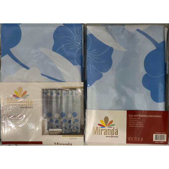 

Занавеска для ванны Шторка для ванной комнаты miranda (herbarium) Голубой (IR01111)