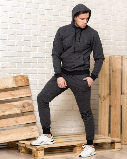 

Спортивный костюм мужской Темно-Серый(антрацит), Худи + спортивные брюки Top Top S