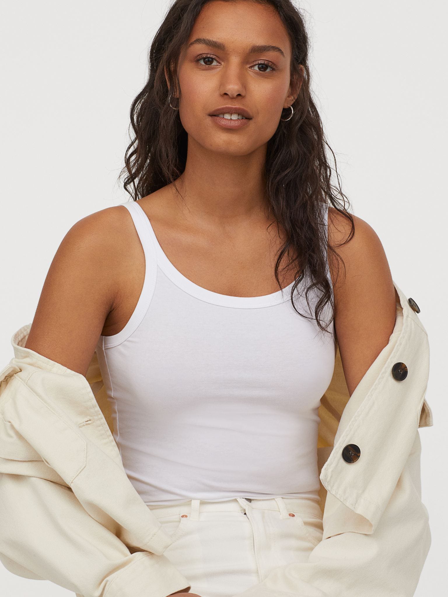 

Майка H&M 8413831RP7 L Белая