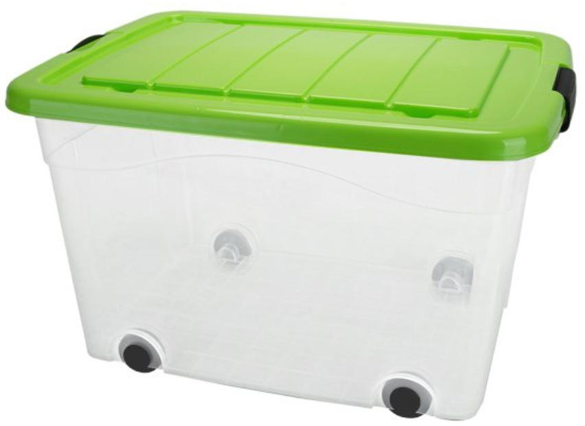 

Контейнер 60 л для хранения с крышкой на колесах ROLLER BOX салатовый KON-PLAST