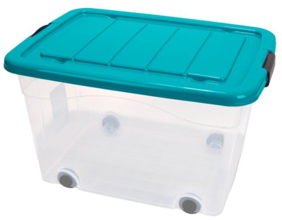 

Контейнер 100 л для хранения с крышкой на колесах ROLLER BOX бирюзовый KON-PLAST