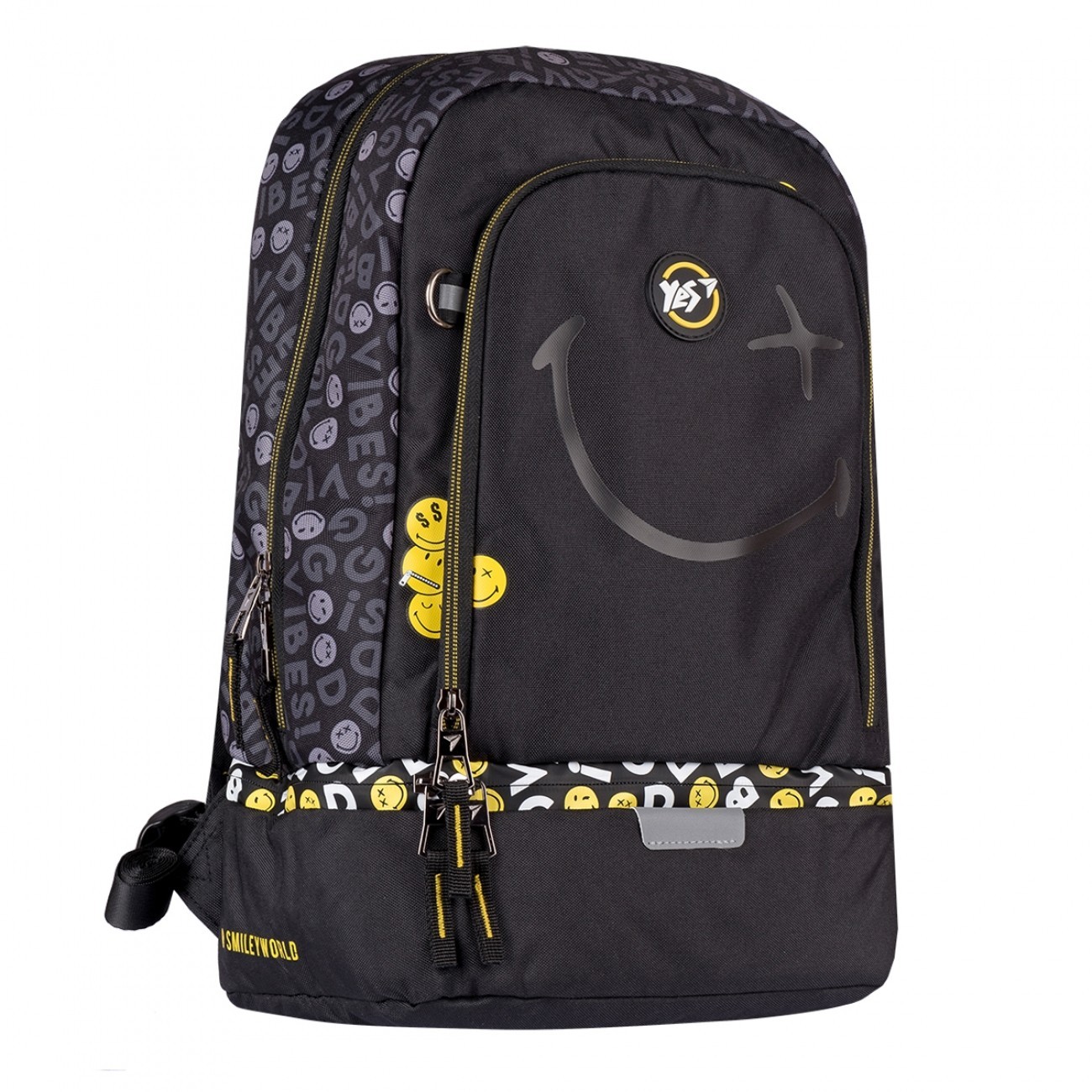 

Рюкзак школьный YES S-79 "Smiley World.Black&Yellow" 41 х 29 х 16 см 19 л