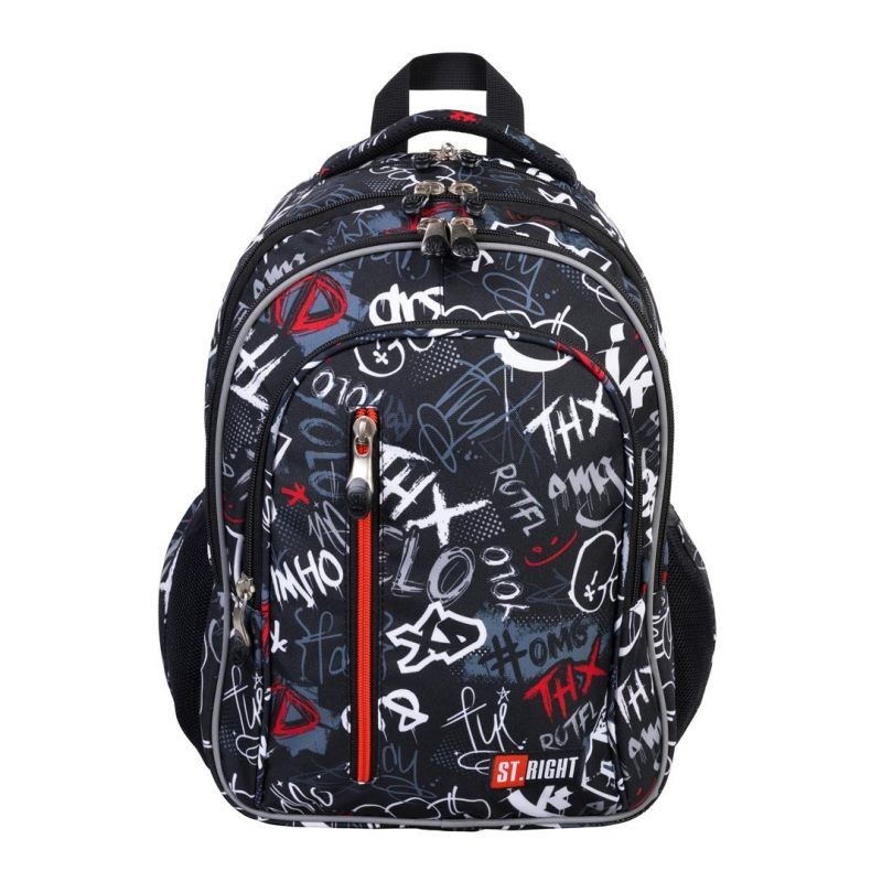 

Рюкзак школьный ST.RIGHT BP68 Slang Graffity 820 г 40x28x18 см 22 л Черный