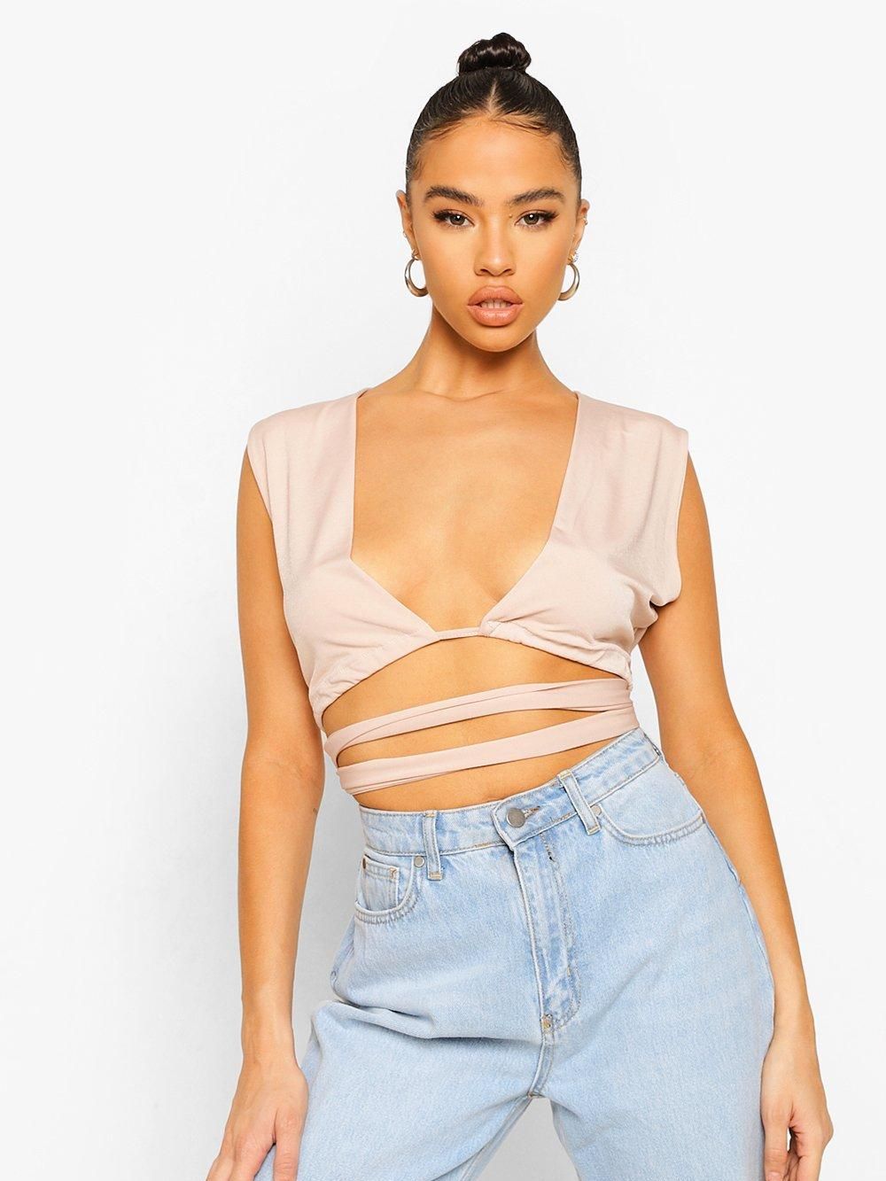 

Топ Boohoo bh06110132 S Бежевый