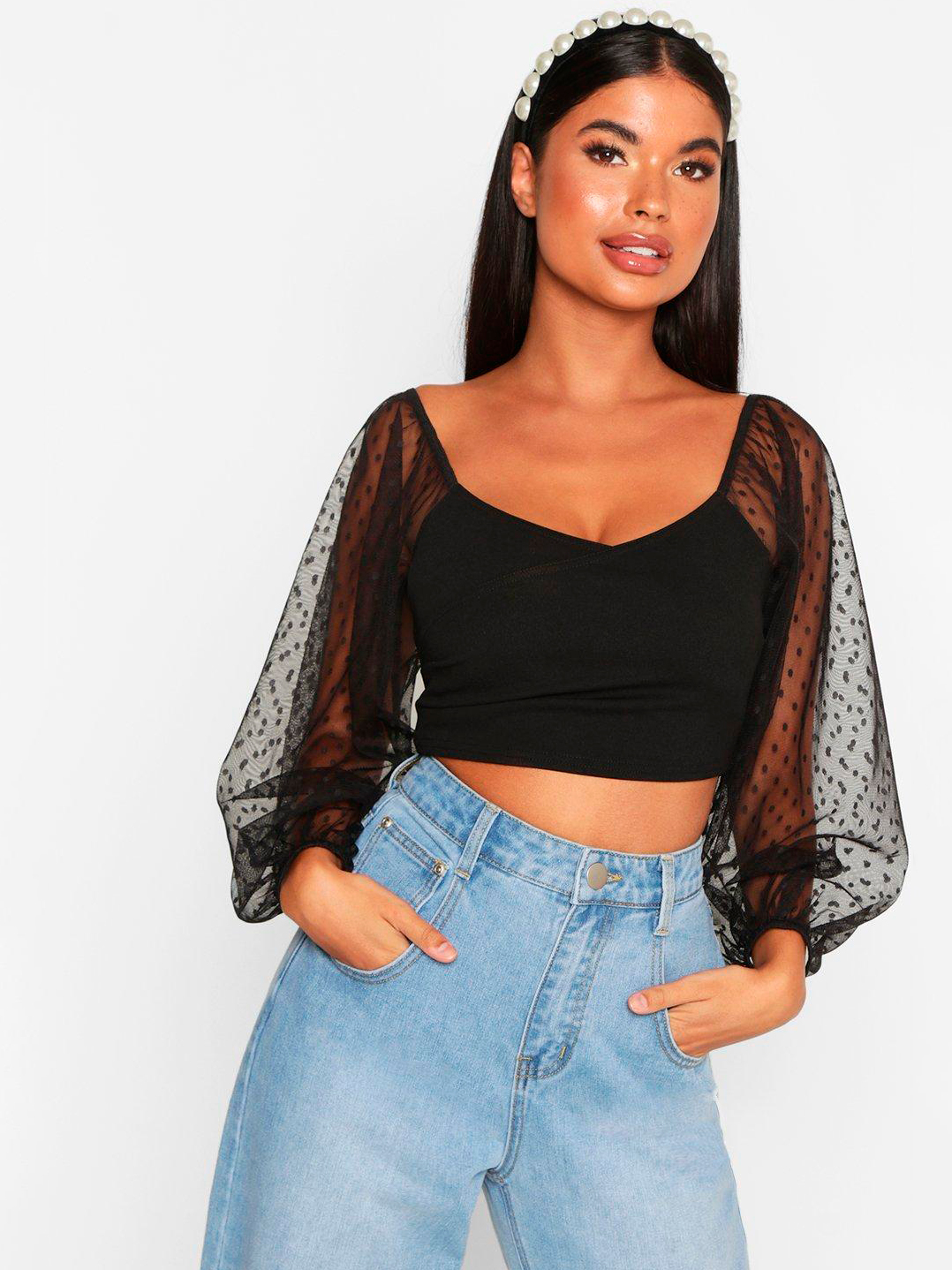 

Топ Boohoo bh06110154 42 Черный