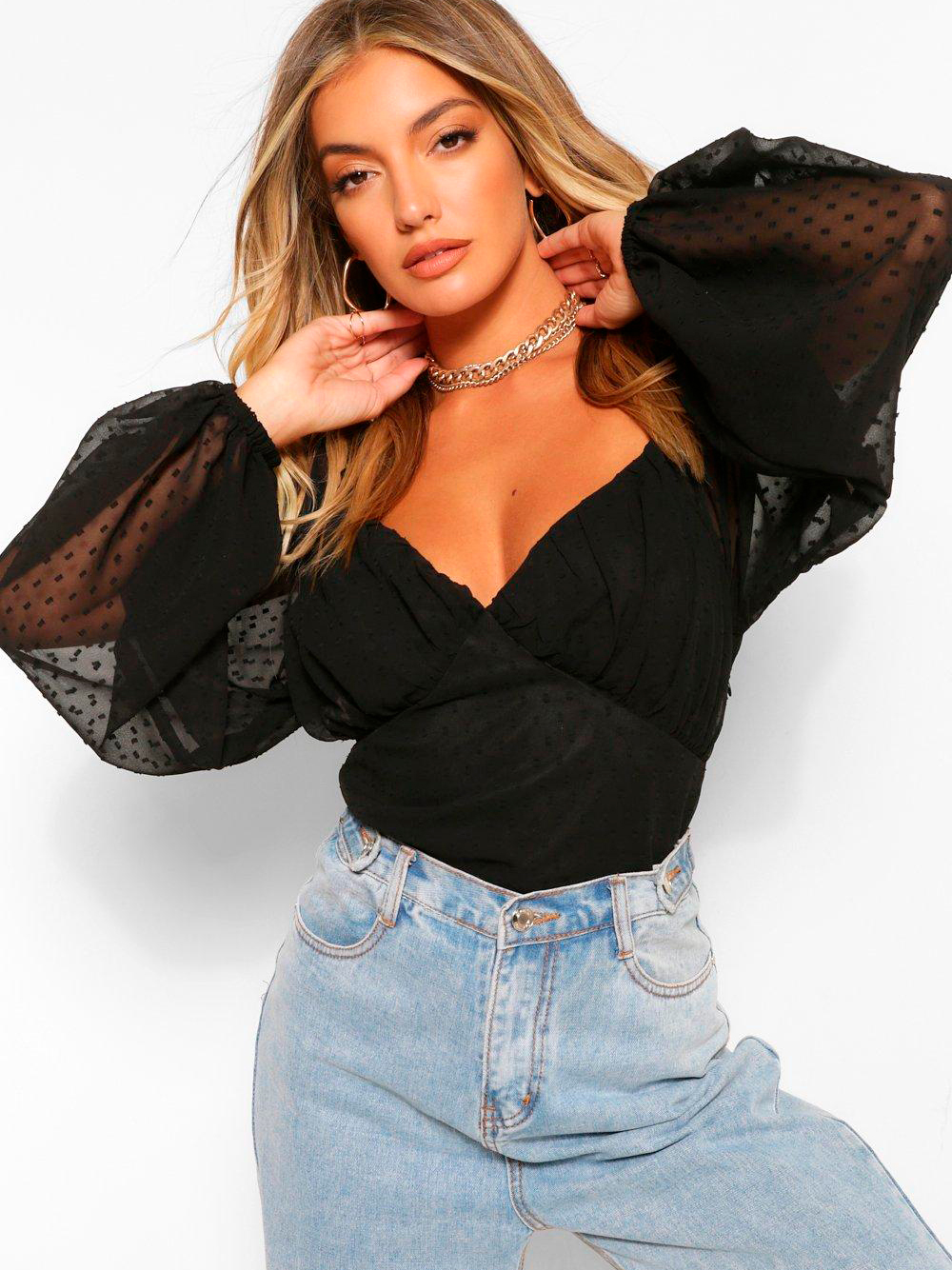 

Блузка Boohoo bh06110156 40 Черная