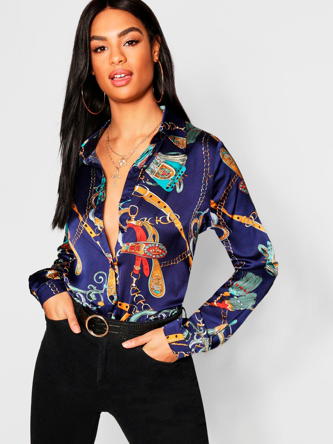 

Рубашка Boohoo bh06110166 34 Темно-синяя
