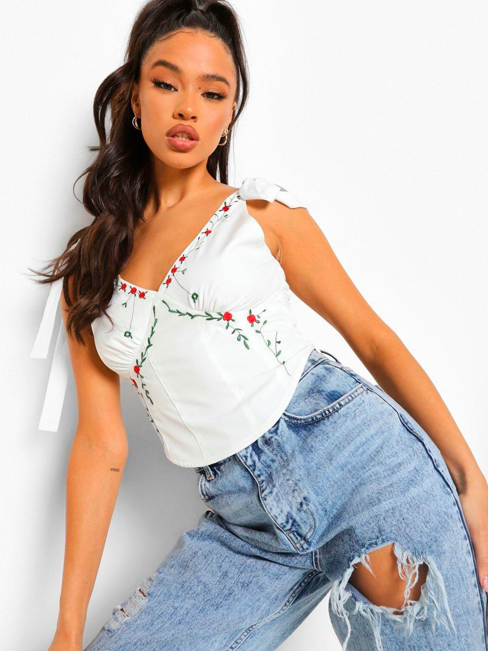 

Топ Boohoo bh06110174 34 Белый