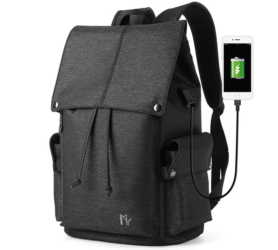 

Рюкзак мужской / женский для ноутбука городской из водонепроницаемой ткани MOYYI модель 307-1 (Черный)