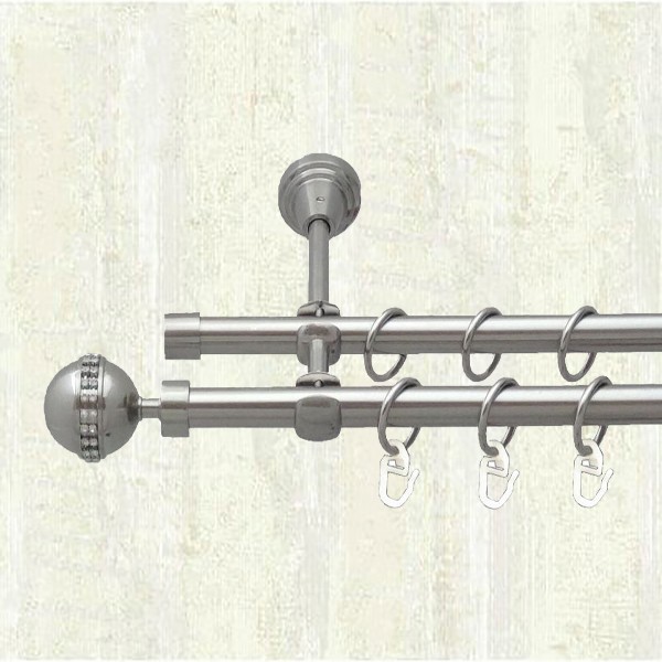 

Карниз металевий Orvit Авея двохрядний 16/16 мм відкритий 200см нержавіюча сталь