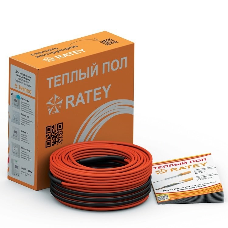 

Теплый пол RATEY RD2 2200Вт, 18Вт/м, 12,1 - 15,1 м² двухжильный нагревательный кабель