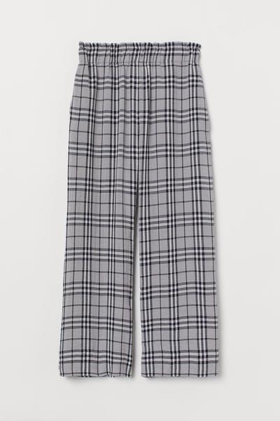 

Широкие брюки на резинке H&M  (170/76А) Темно-синий/Клетка, Широкие брюки на резинке H&M 40 (170/76А) Темно-синий/Клетка