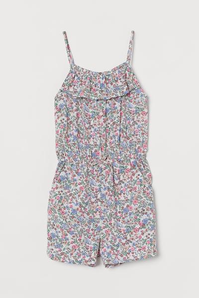 

Комбинезон с оборками H&M 140 (140/68) Белый/Мелкие цветочки