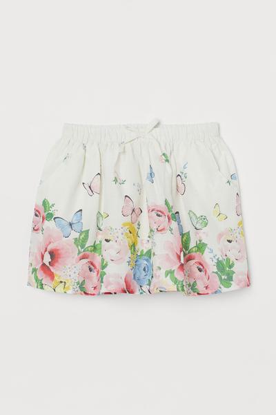 

Хлопковая юбка с рисунком H&M 110/116 (120/53) Белый/Розы