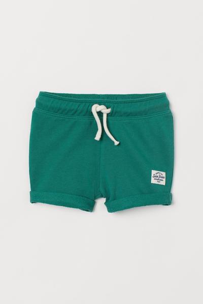 

Шорты из футера H&M  (90/50) Зеленый, Шорты из футера H&M 92 (90/50) Зеленый