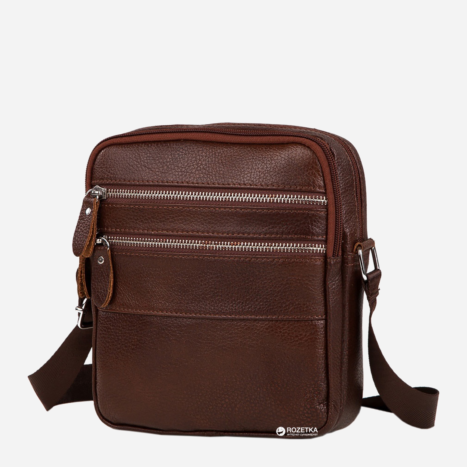 

Мужская кожаная сумка-мессенджер Tiding Bag M38-3923C Коричневая